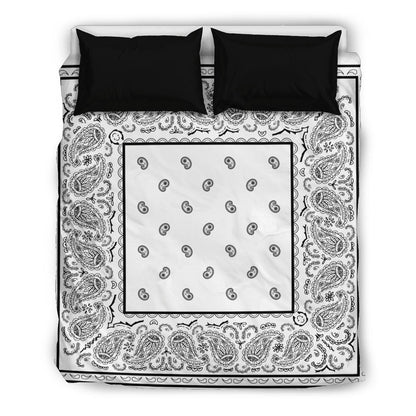 White bandana Duvet Cover Set