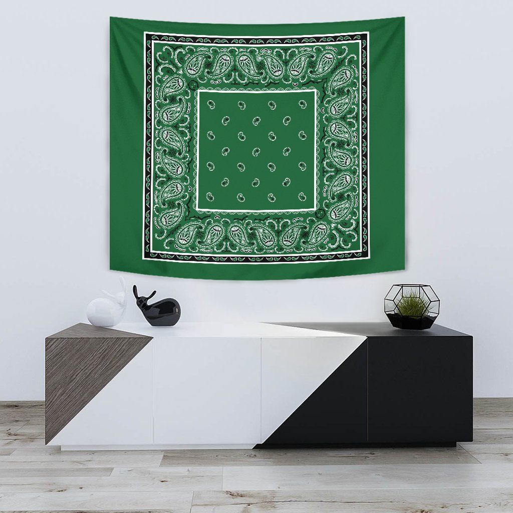 Green Bandana Wall Tapestry