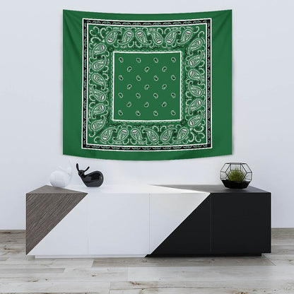 Green Bandana Wall Tapestry