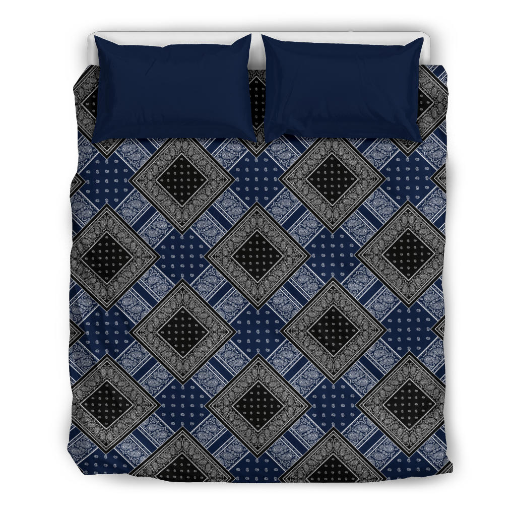 Blue and Black Bandanas DB Duvet Cover Set