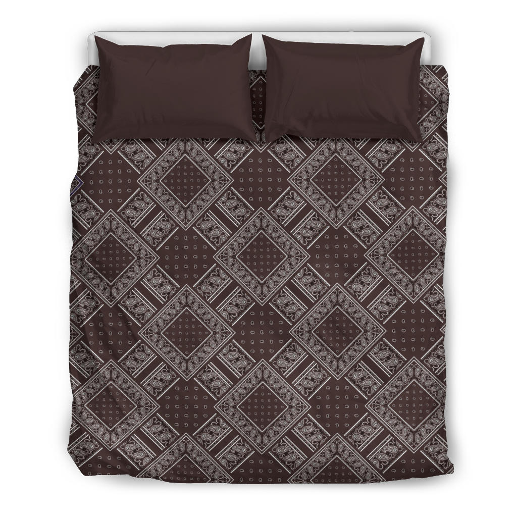 Coffee Brown Bandanas DB Duvet Cover Set