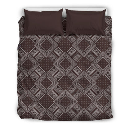 Coffee Brown Bandanas DB Duvet Cover Set