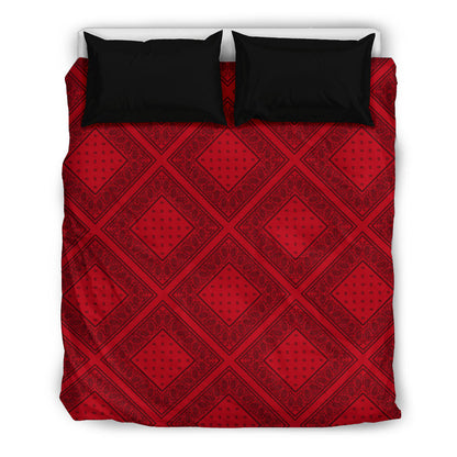 Red and Black Bandanas Duvet Cover Set