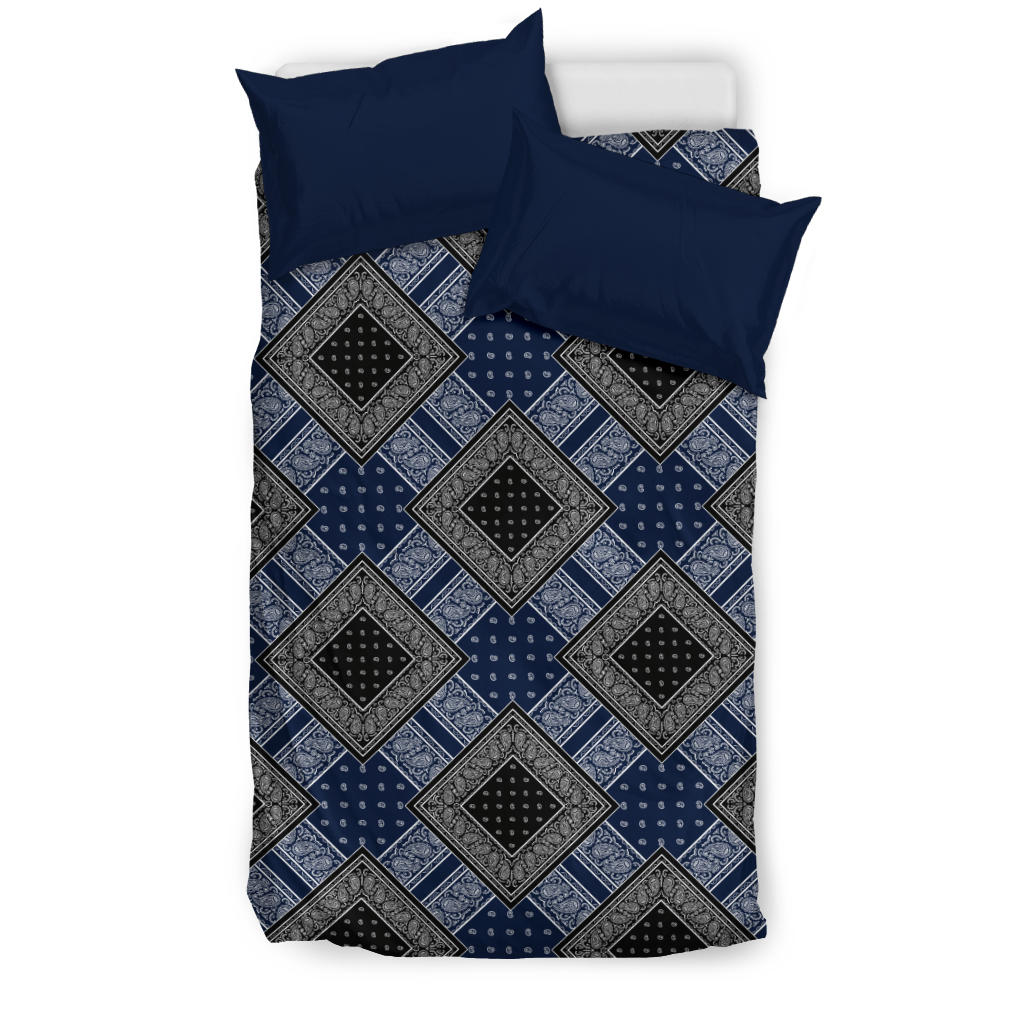 Blue and Black Bandanas DB Duvet Cover Set
