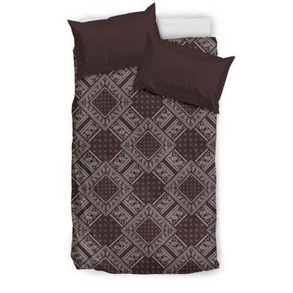 Coffee Brown Bandanas DB Duvet Cover Set