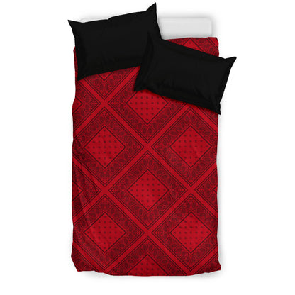 Red and Black Bandanas Duvet Cover Set