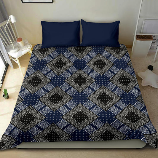 Blue and Black Bandanas DB Duvet Cover Set