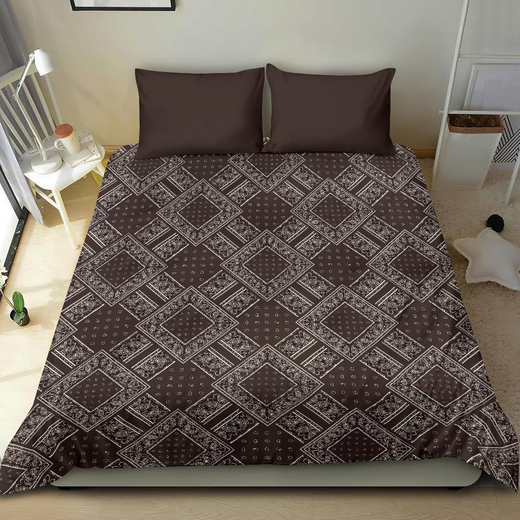 Coffee Brown Bandanas DB Duvet Cover Set