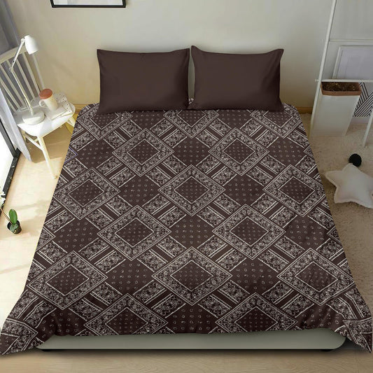 Coffee Brown Bandanas DB Duvet Cover Set