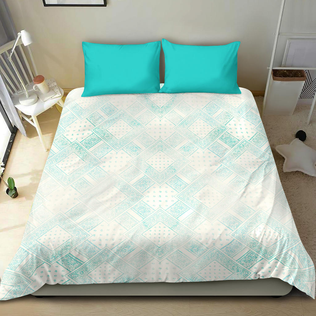 Faded Blues Bandanas Duvet Cover Set