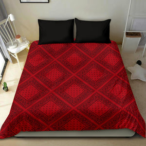 red and black bandana bedding