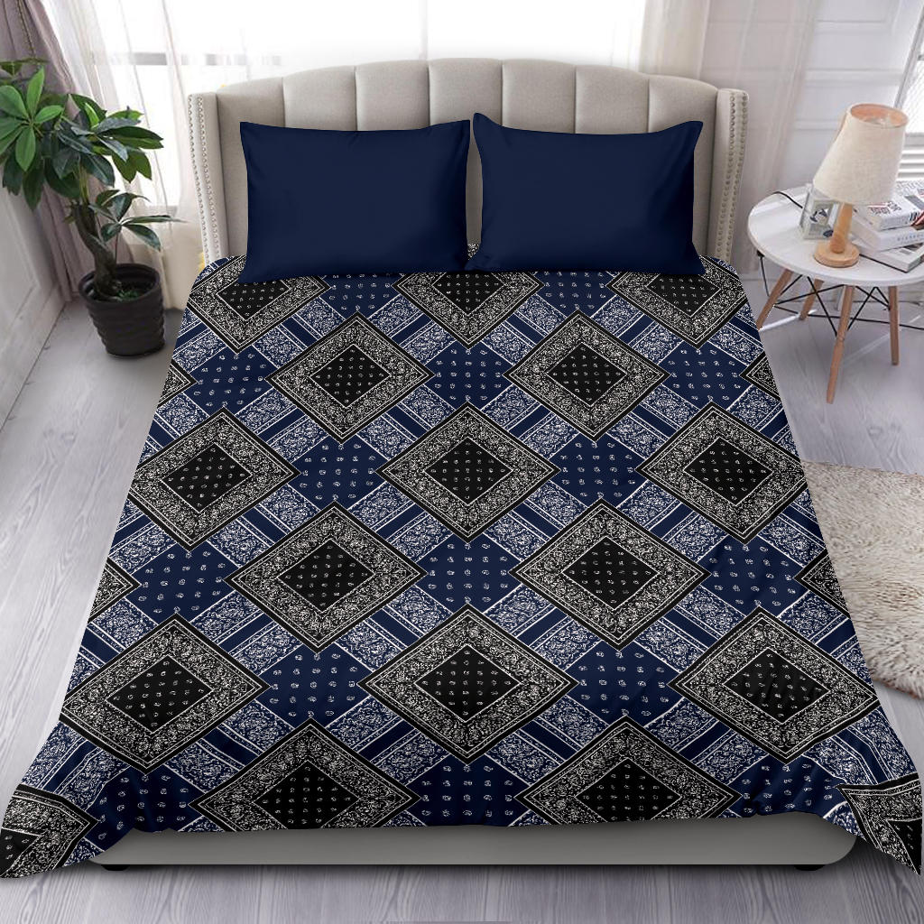 Blue and Black Bandanas DB Duvet Cover Set