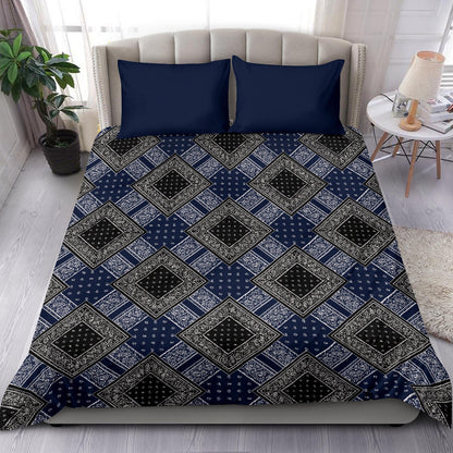 Blue and Black Bandanas DB Duvet Cover Set