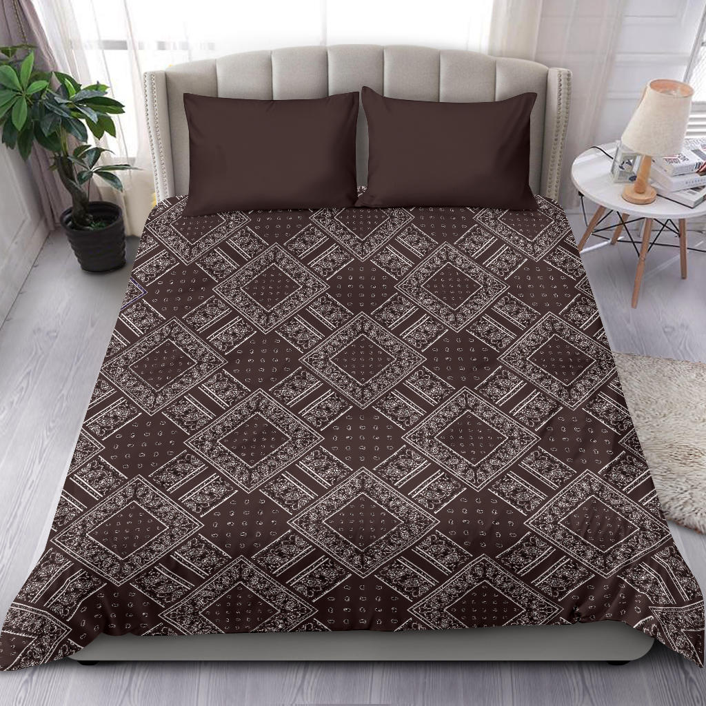 Coffee Brown Bandanas DB Duvet Cover Set