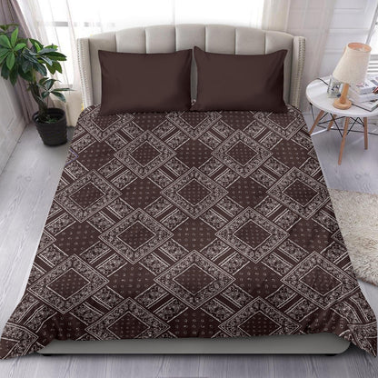 Coffee Brown Bandanas DB Duvet Cover Set