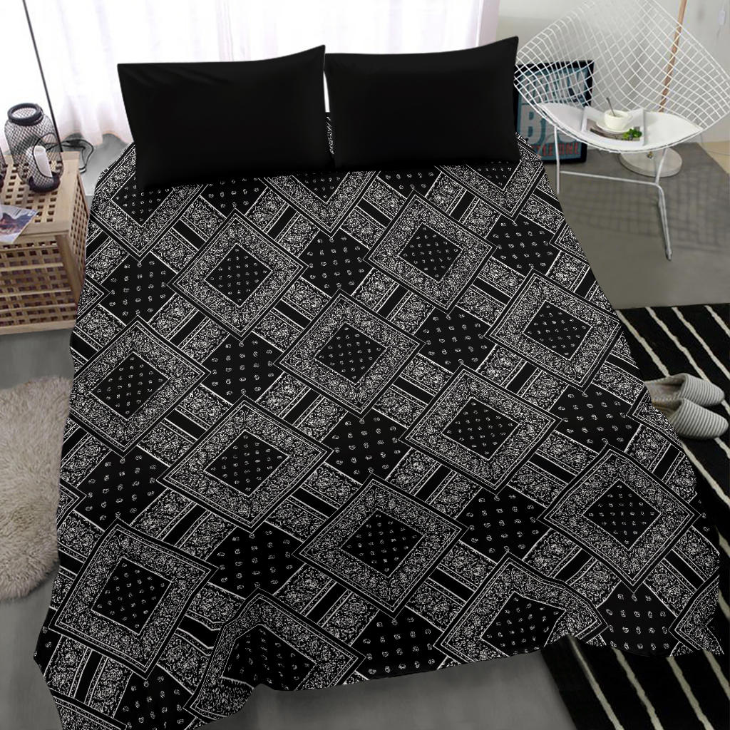 black bandana duvet set