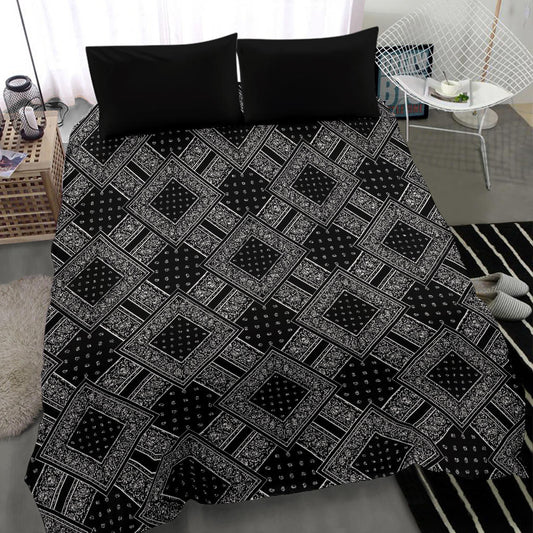black bandana duvet set