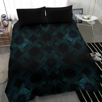 black and blue bandana bedding