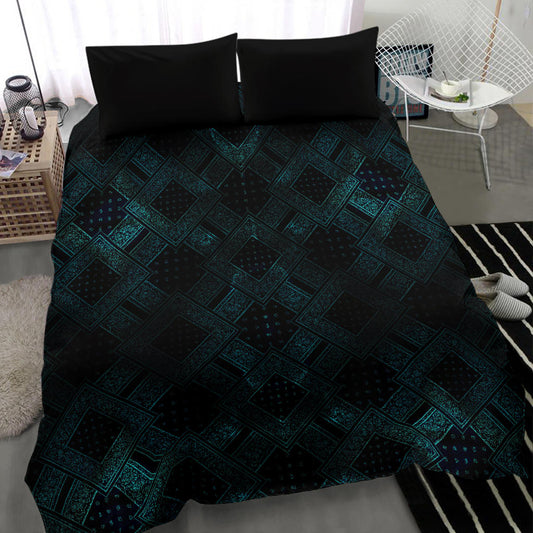 black and blue bandana bedding