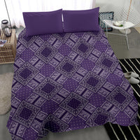 purple duvet cover with bandanas