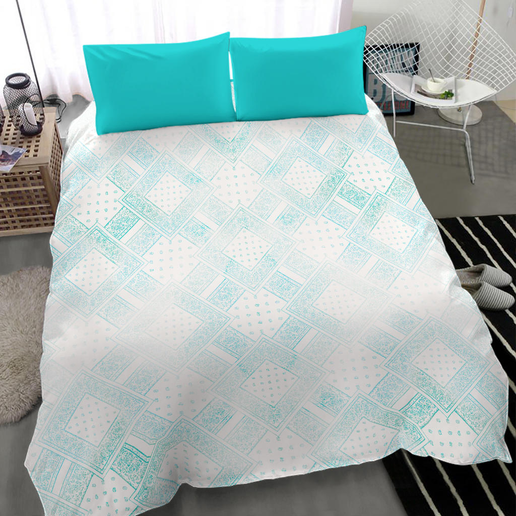 Faded Blues Bandanas Duvet Cover Set