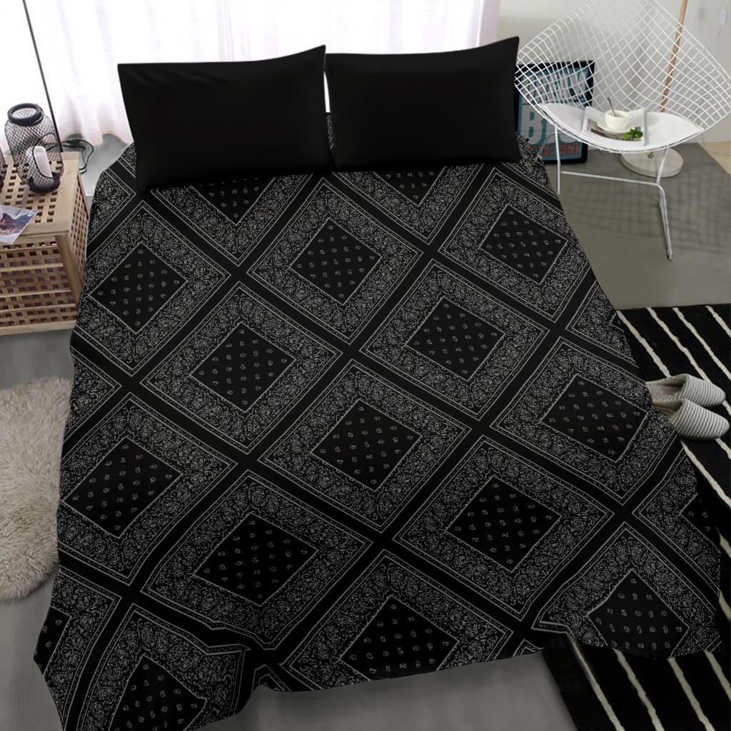 black and silver bedding set