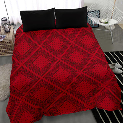 Red and Black Bandanas Duvet Cover Set