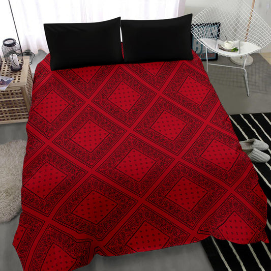 Red and Black Bandanas Duvet Cover Set