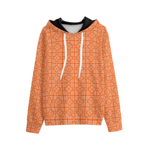 Unisex Orange Cotton Bandana2 Pullover Hoodie