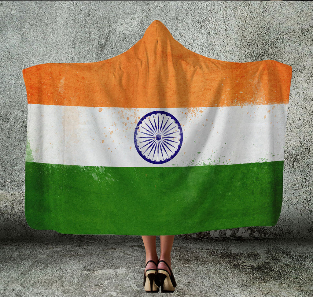 India Flag Hooded Blanket