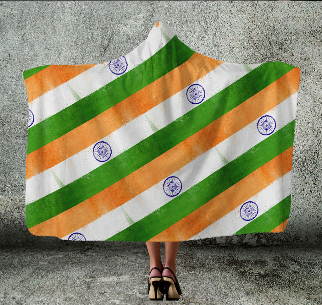 India Flag Hooded Blanket