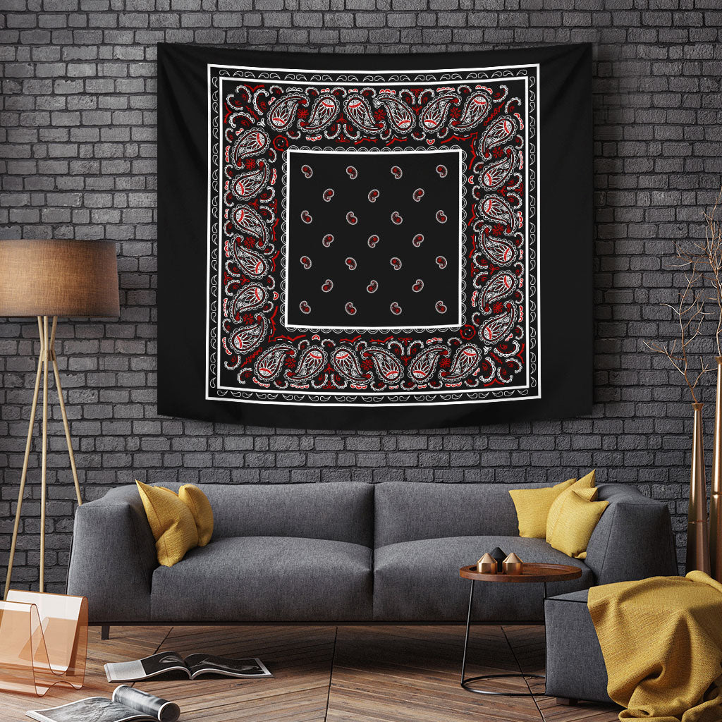 wicked black bandana tapestry