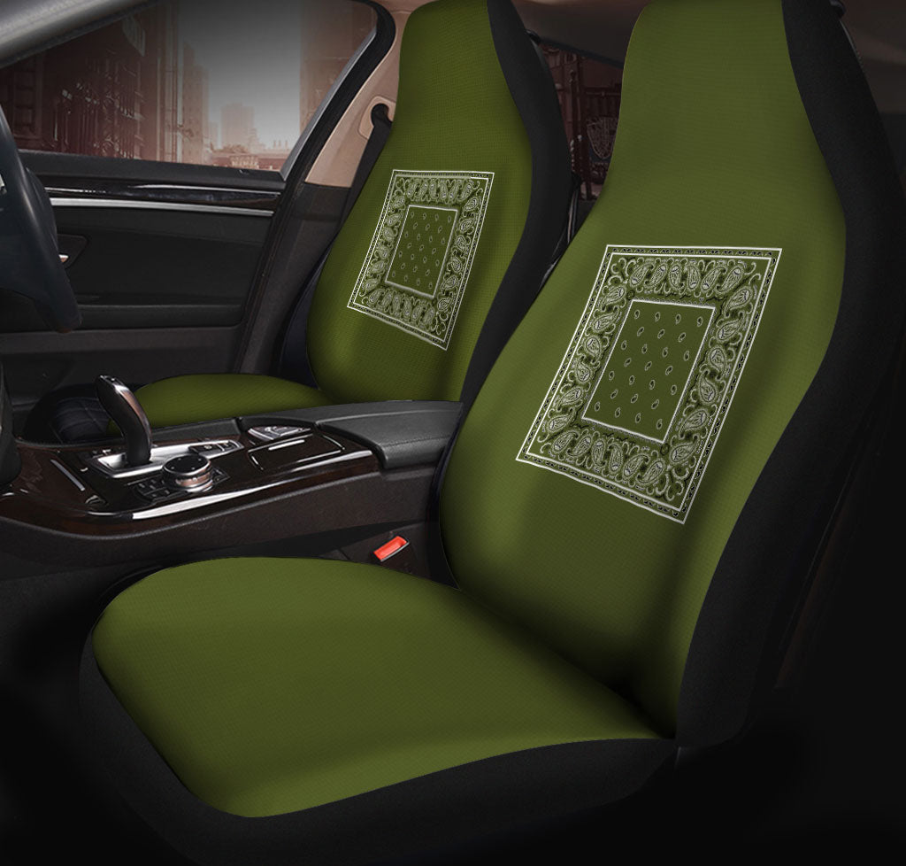 Army Green Bandana Car Seat Covers - Minimal