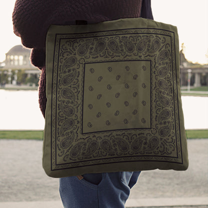 green bandana tote bag