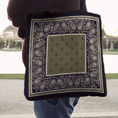 army green bandana tote bag