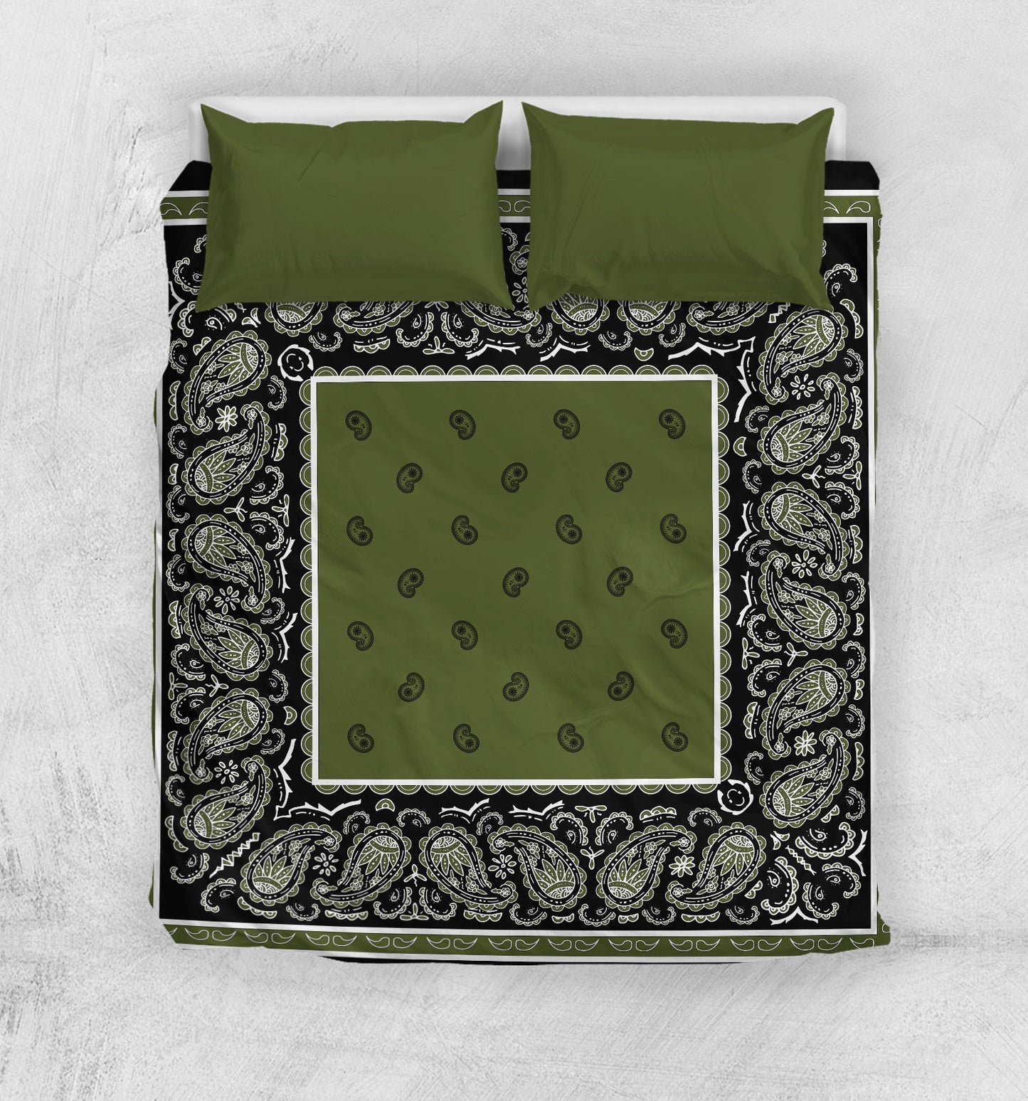 Green Bandana Duvet Cover Set