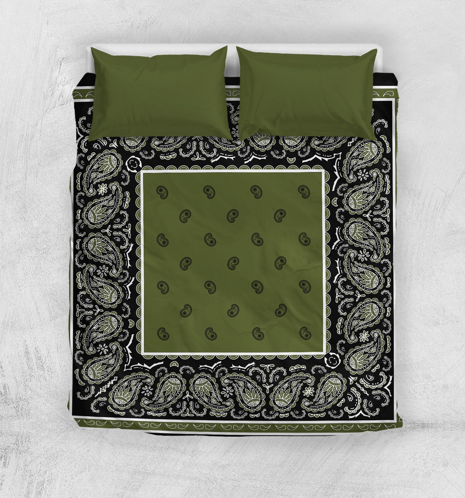 Green Bandana Duvet Cover Set