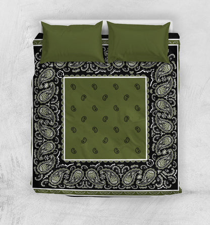Green Bandana Duvet Cover Set