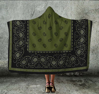 army green hooded blanket