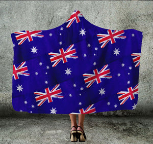 Australia Flag Tiled Hooded Blanket