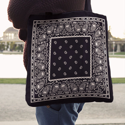 black bandana tote bags