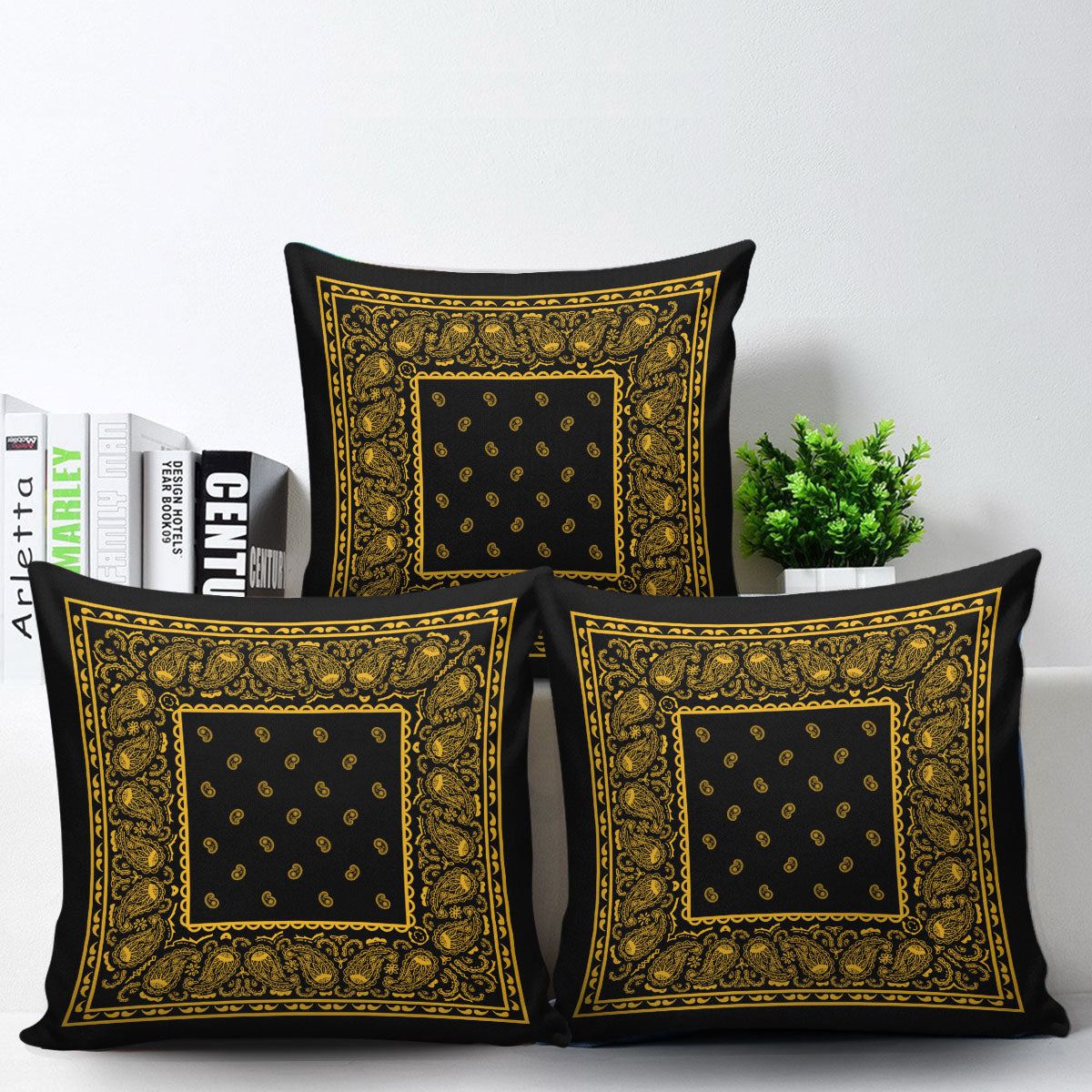 black accent pillow