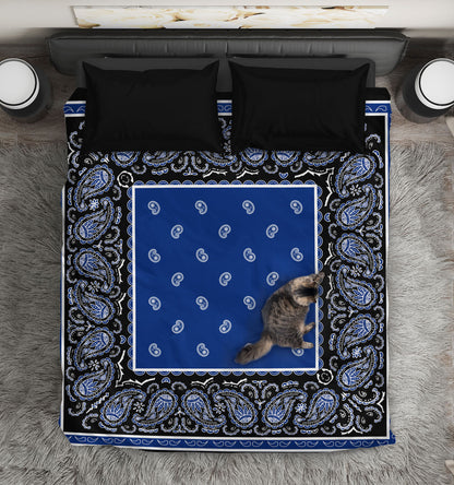 blue and black bandana duvet covers