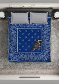 blue and gray bandana bedroom set