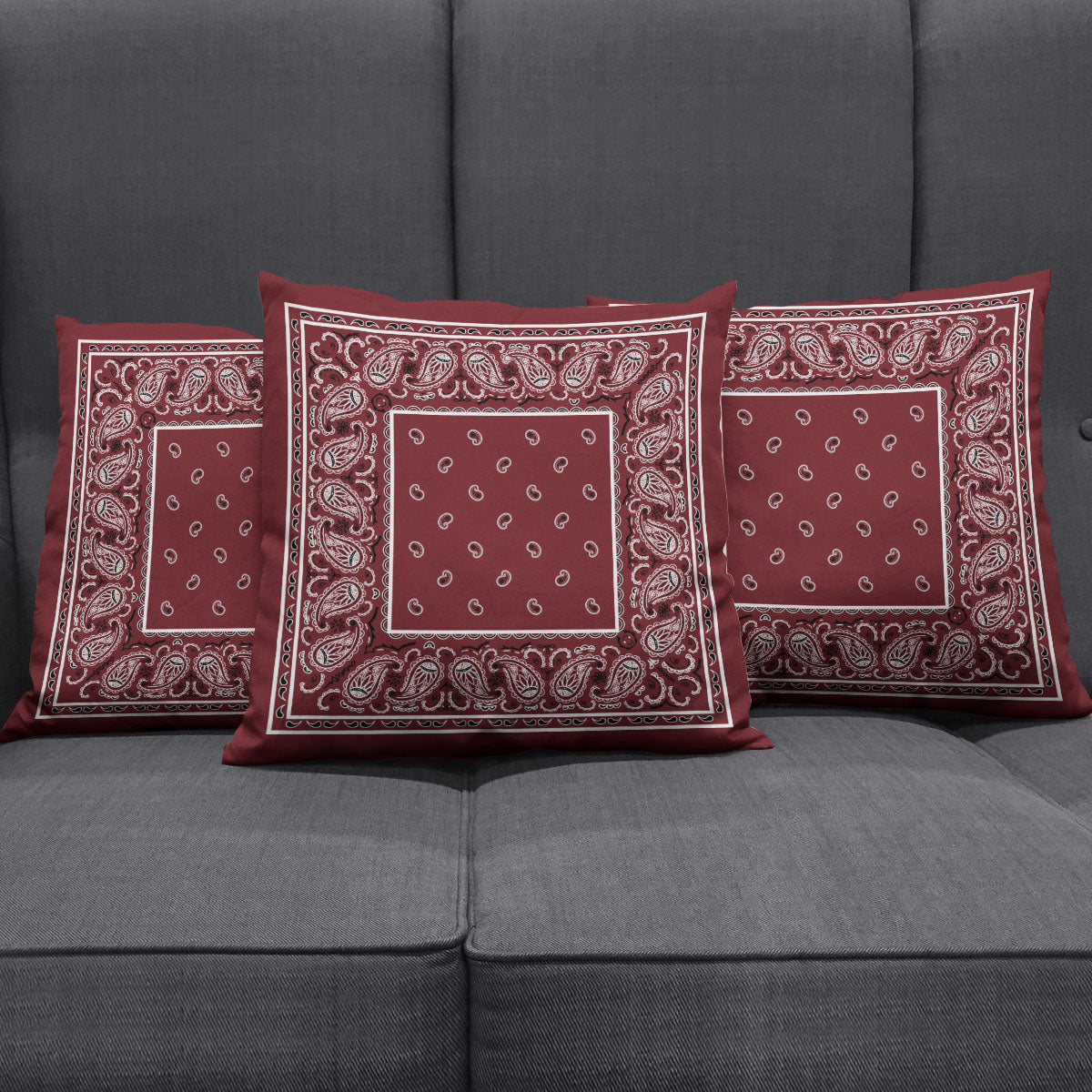 red bandana pillow