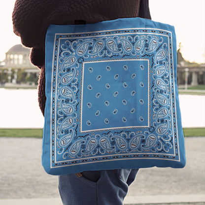 sky blue bandana tote bag