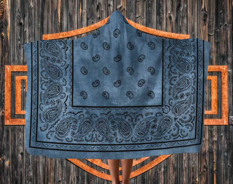 Ultimate Faded Blue Bandana Hooded Blanket