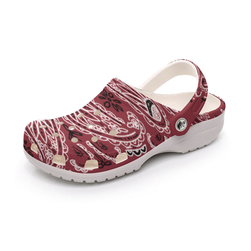 Women's Maroon Classic Big Bandana Clogs