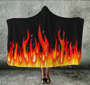 Flame Biker Bandana Hooded Blanket