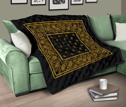 Quilt - Black Gold Bandana Quilt